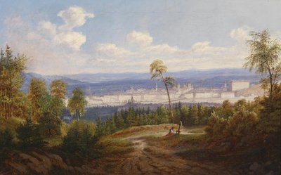 Veduta di Linz dal Pöstlingberg da Josef Edelbacher